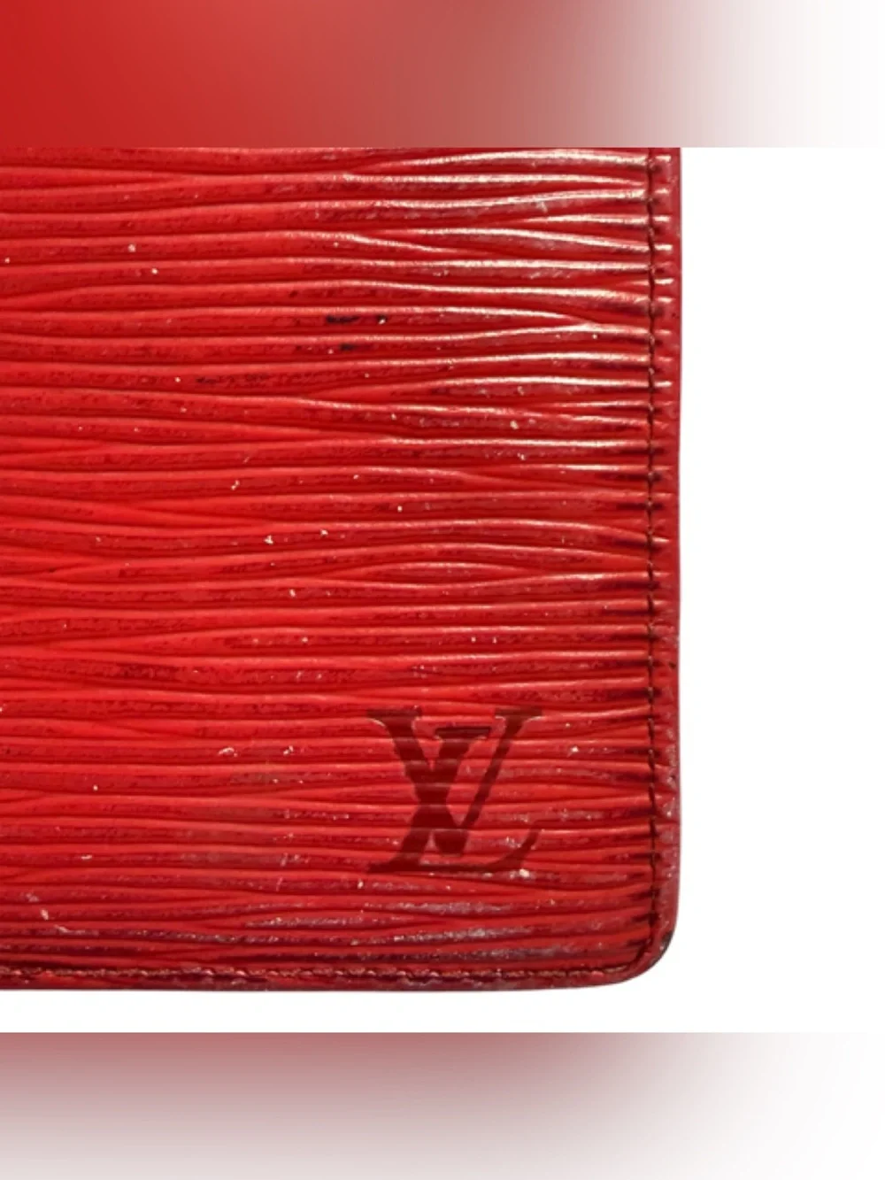 ✨Vintage Louis Vuitton LV Red Epi Leather Square Bifold Wallet